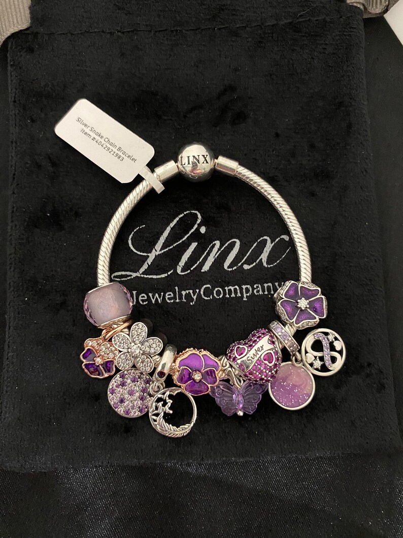Infinity Linx Flower Linx Bracelet With Sister Themed Charms 925 Sterling Silver - Etsy