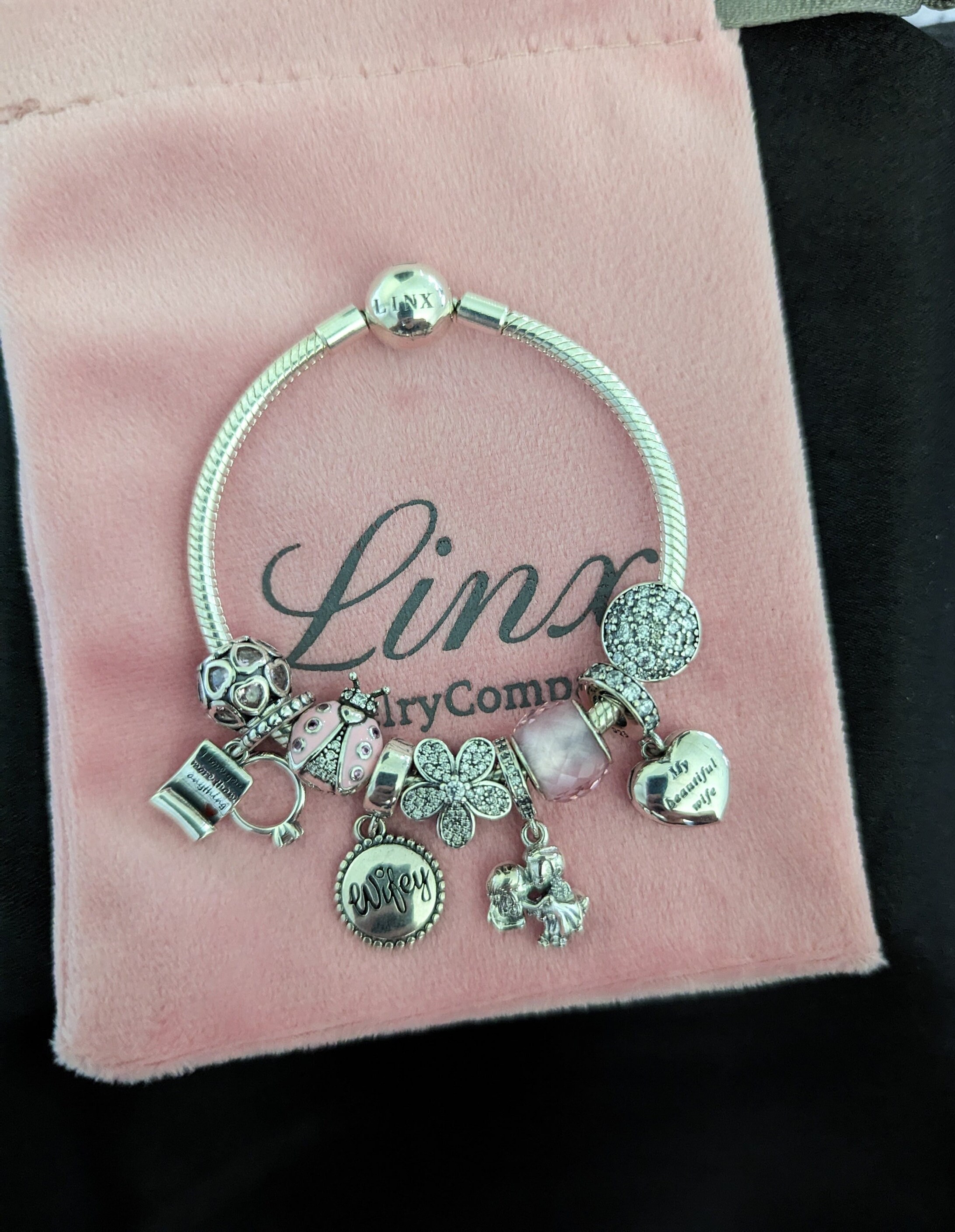 ブレスレット LAZY DAWN stick connect bracelet Linx Charm Bracelet With Pink Wife Themed Charms - Etsy
