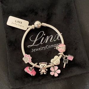 Linx Schlangenkette Armband mit Nichte Themed Charms