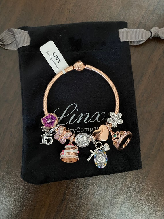 Linx Rose Gold Snake Chain Bracelet With 15th Birthday Quinceanera
