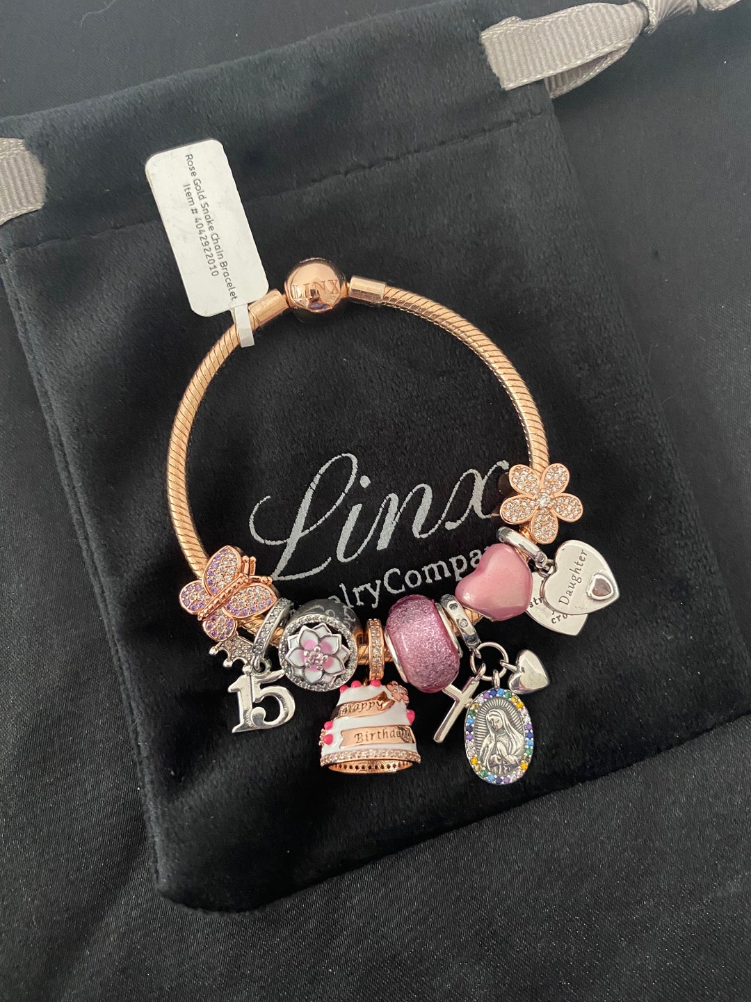 ぴょん様 シルバーパヴェクリップ 17cm rose gold bracelet Linx Rose Gold Bracelet With 15th Birthday Quinceanerathemed