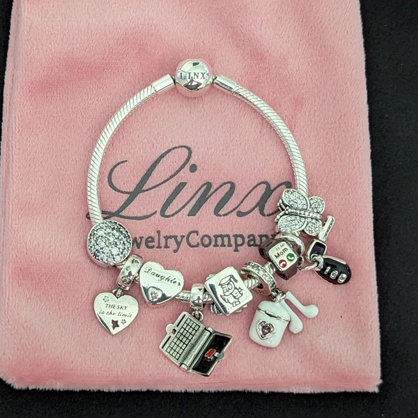 Linx Snake Chain Bracelet with Daughter Themed Charms