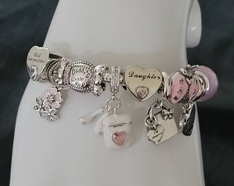 ブレスレット threetimes Pink almond bracelet 4BNY092 Linx Snake Chain Bracelet With Pink Daddy Daughter Themed