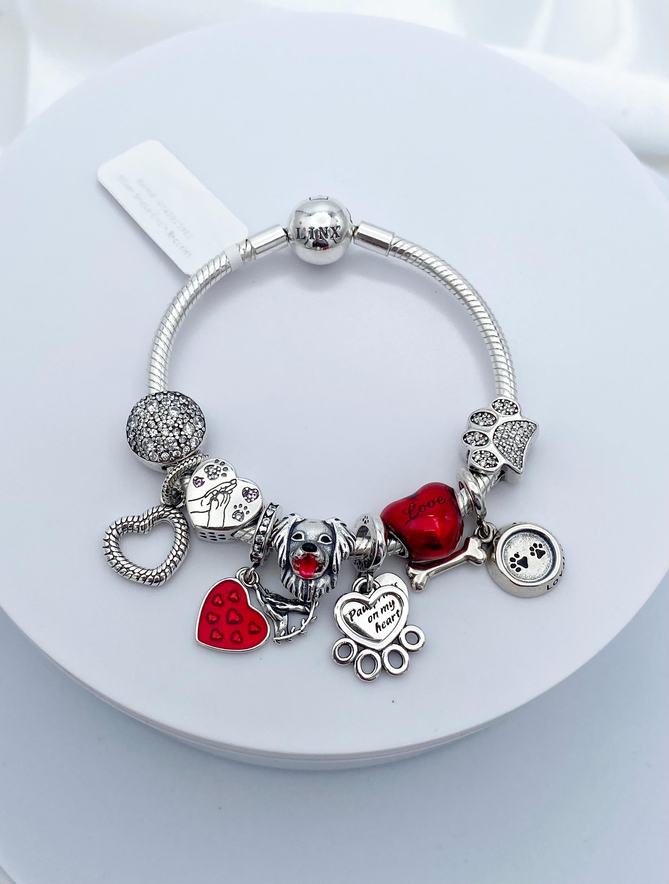 Linx Silver Snake Chain Bracelet With Golden Retriever Themed