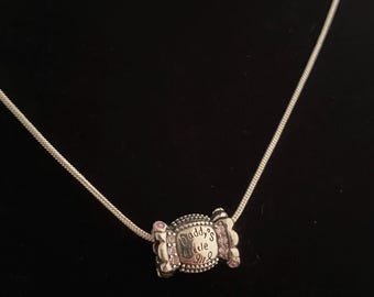 22in necklace with Daddy’s Little Girl Candy Charm 925 sterling silver
