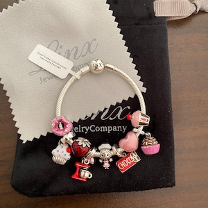 Linx Silver Snake Chain Bracelet with Sweets and Baking Themed Charms