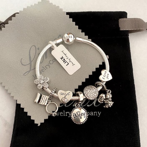 NEW Authentic PANDORA Rose Gold Sil CZ Pave Heart Clasp Charm Bracelet 586292CZ