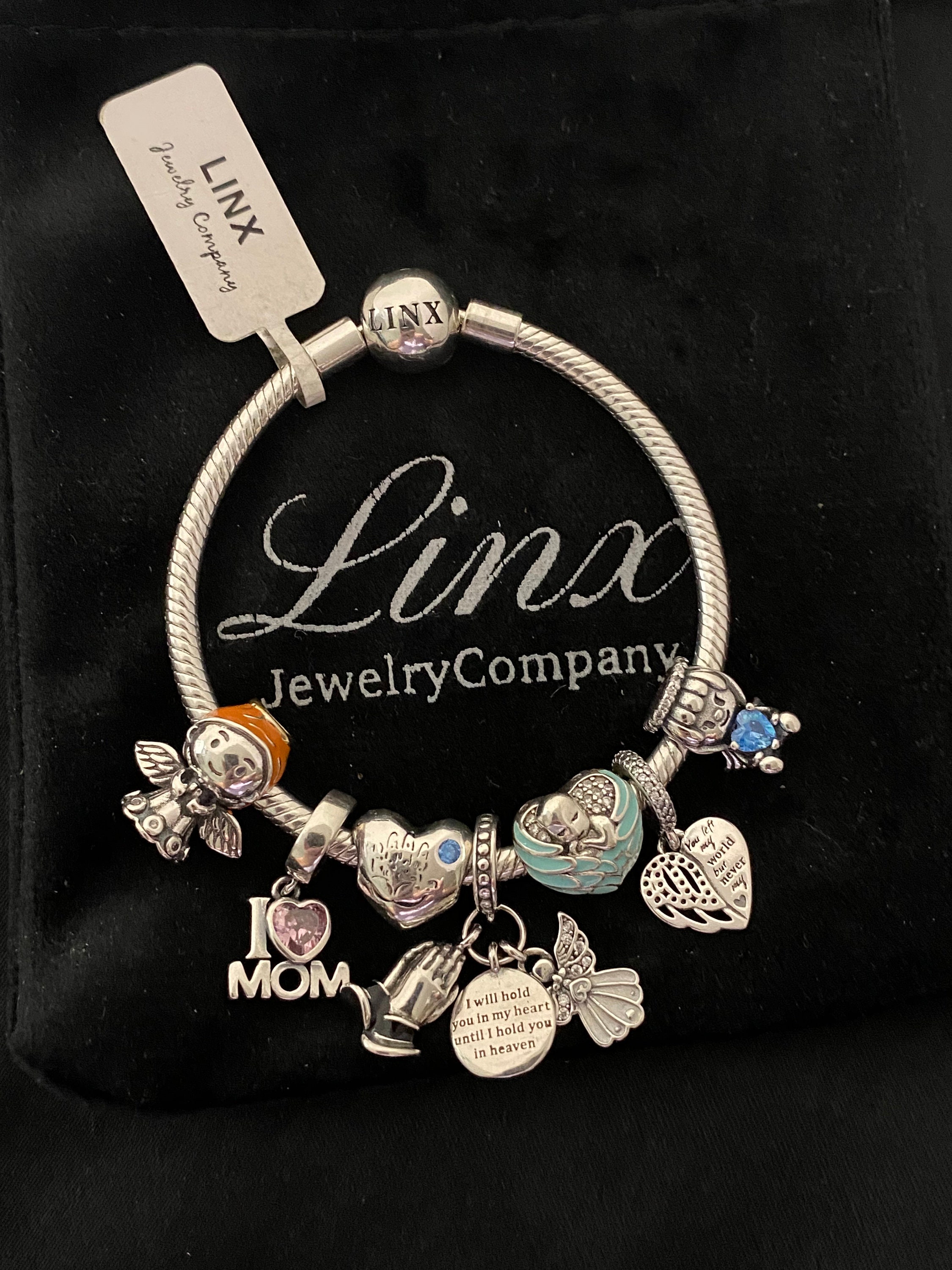 Linx Bracelet With Angel Baby Boy Mom Themed Charms - Etsy