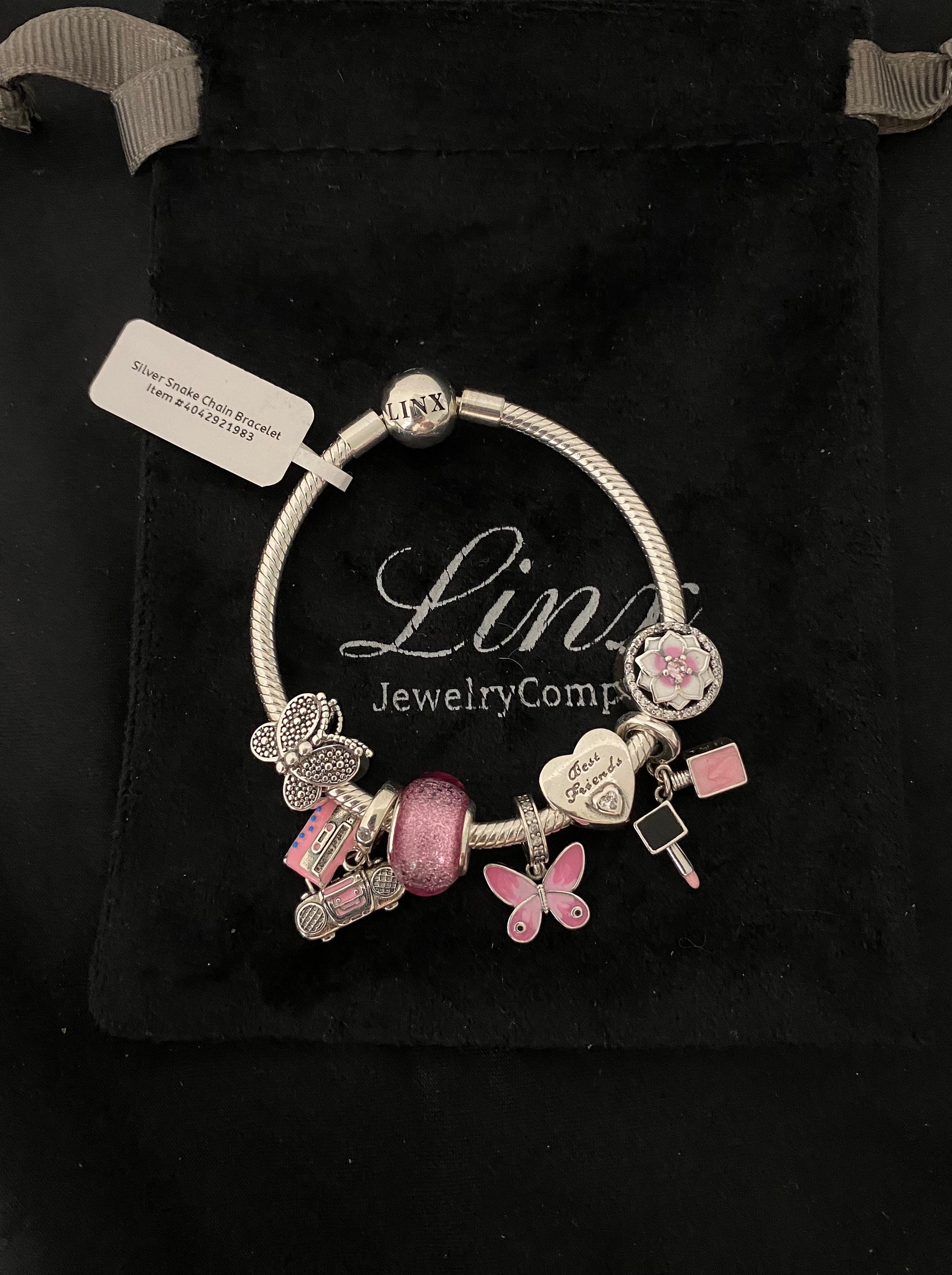 Linx スターリングシルバー チャームブレスレット フレンズテーマ