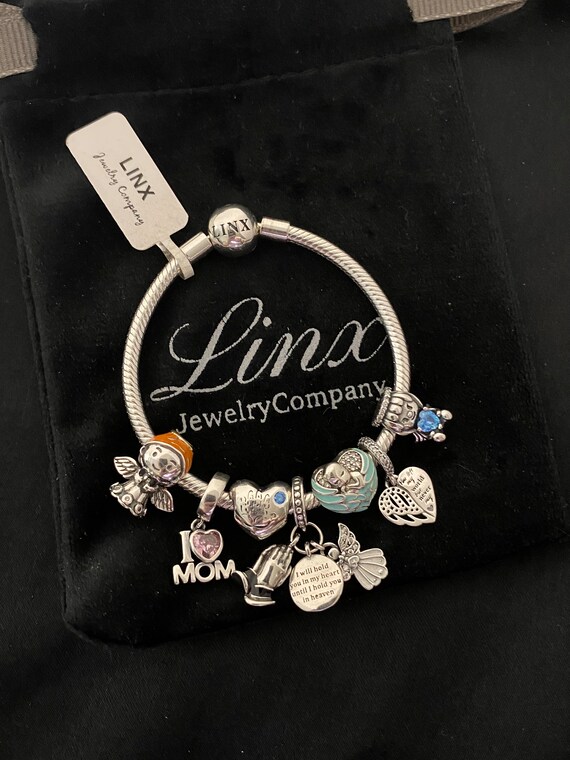 Linx Bracelet With Angel Baby Boy Mom Themed Charms - Etsy