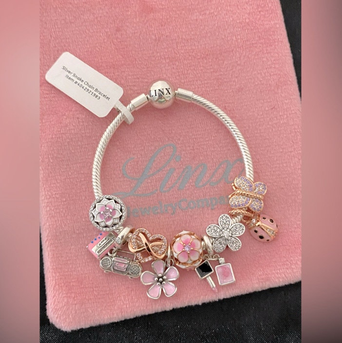 ブレスレット +ENGBROX+ silver925 layered snake chain bracelet EBBL21021SV KUNSIR 925 Sterling Silver Snake Chain Bracelet for Pandora