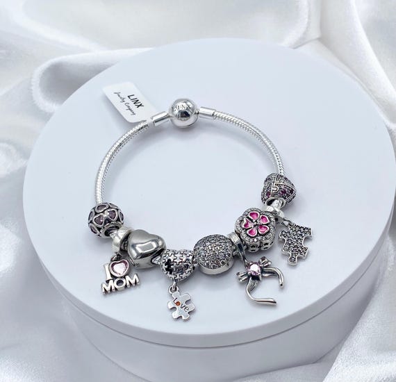 Linx Bracelet With Autism Mom Themed Charms 925 Sterling Silver - Etsy