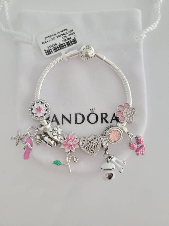 Svinde bort skrivning trofast Pandora Bracelet With Pink Themed Charms - Etsy