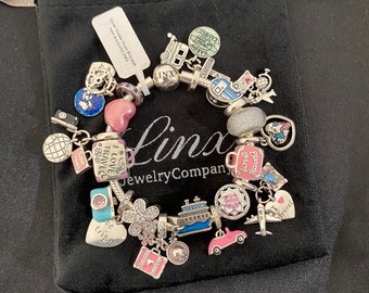 Linx Snake Chain Bracelet With Travel Themed Charms