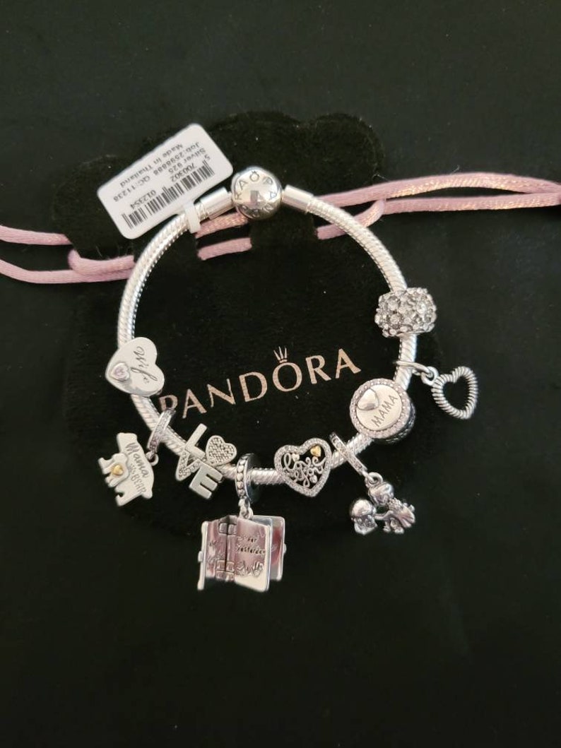 Pandora Bracelet With Wife and Mom Themed Charms - Etsy