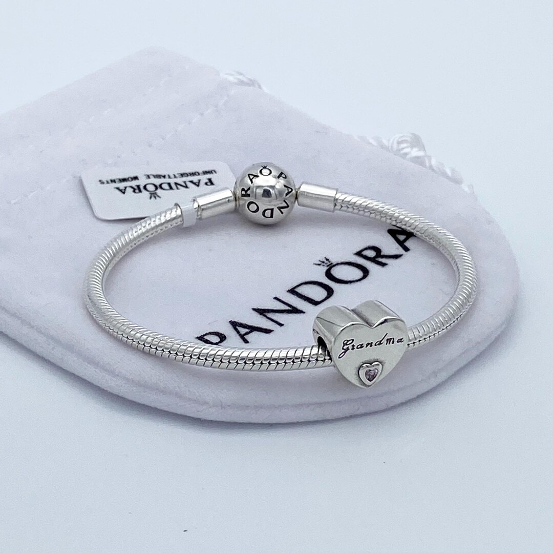 Pandora Bracelet With Grandma Heart Charm 925 Sterling Silver - Etsy