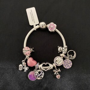 【U LAN】23FW★ [LAN ARCHIVE] 024 snake chain buckle NC Linx Snake Chain Bracelet With Purple and Pink Mama Themed