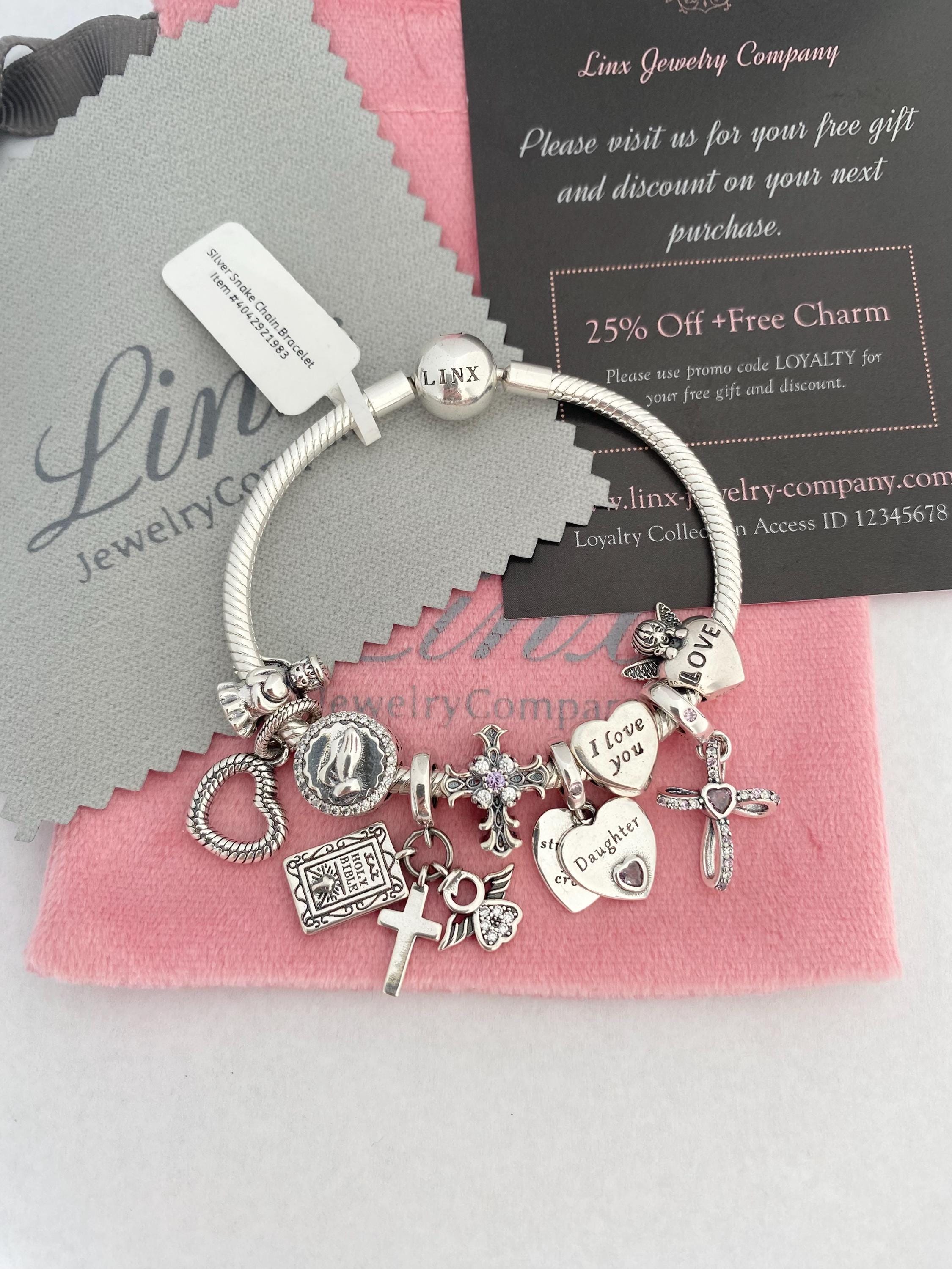 Linx Silver Snake Chain Bracelet With Religious Daughter Themed
