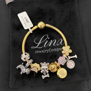 Linx Rose Gold Snake Chain Bracelet With Yorkshire Terrier