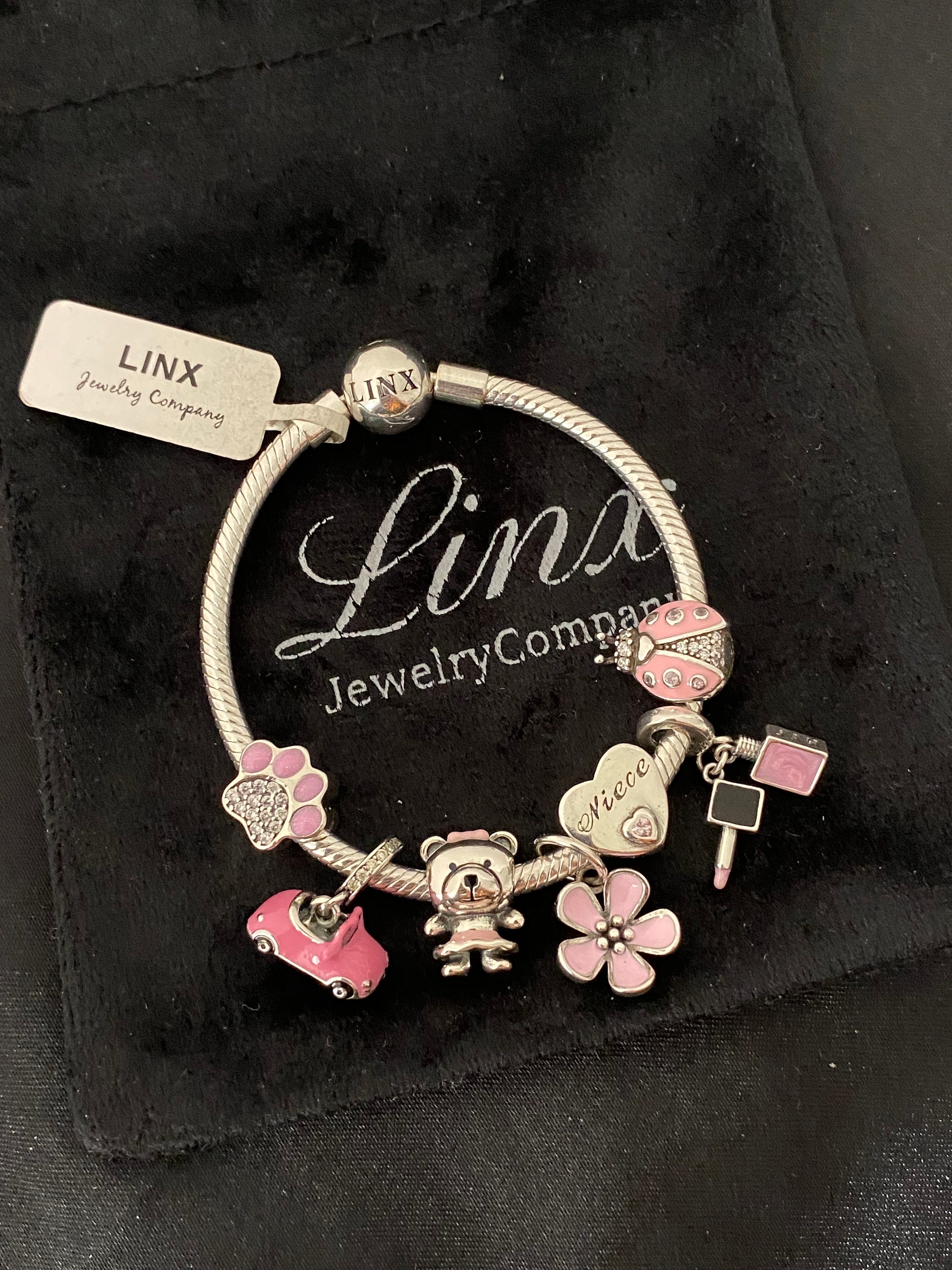 Linx Snake Chain Bracelet With Niece Themed Charms - Etsy Canada