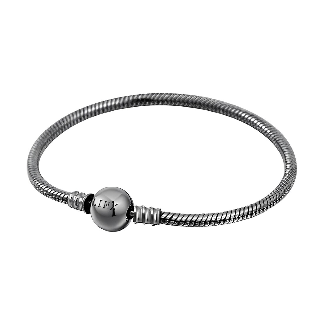 Linx Black Snake Chain Charm Bracelets With Ball Clasp Etsy