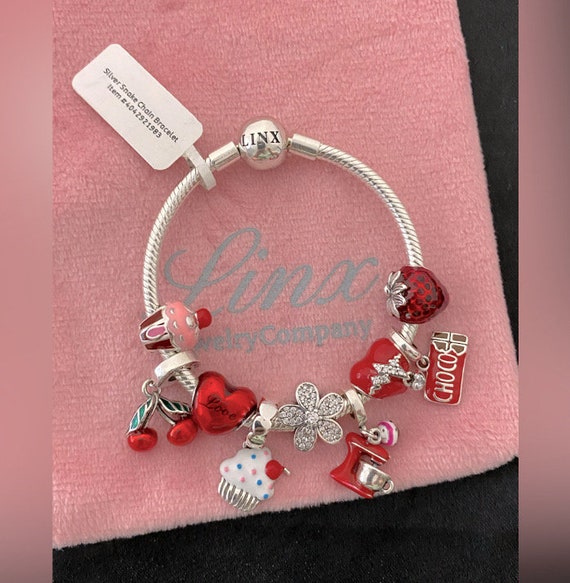 Bracciale a catena con serpente in argento da donna