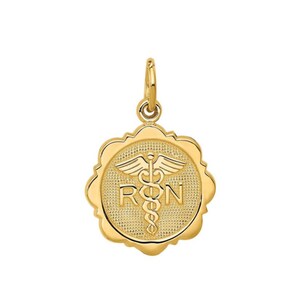 Gult guld Registrerad sjuksköterska Dingle Charm för armband eller halsband