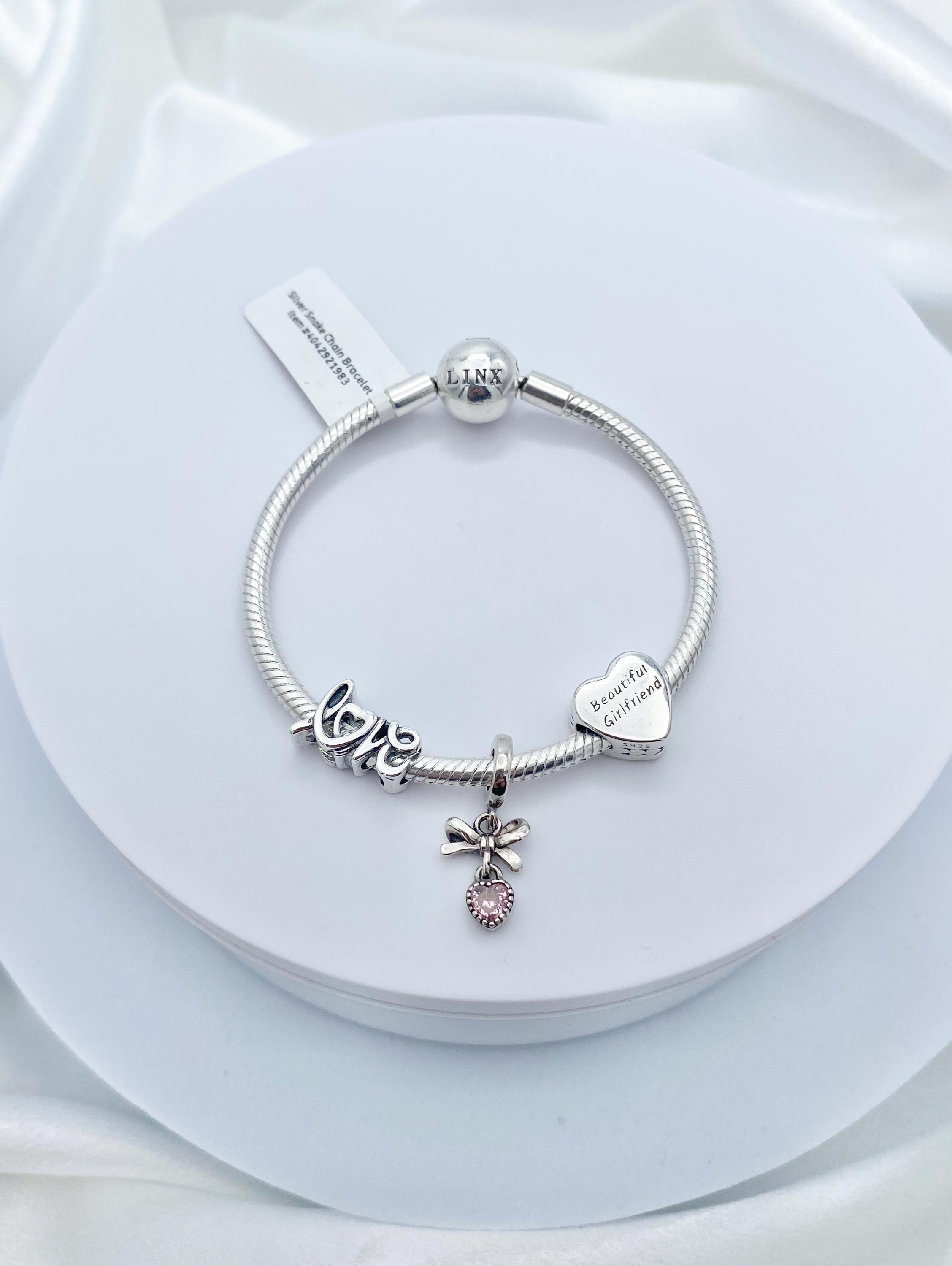 Nenalina Pendentif lettre E en 925 Silber pour tous les bracelets Charm