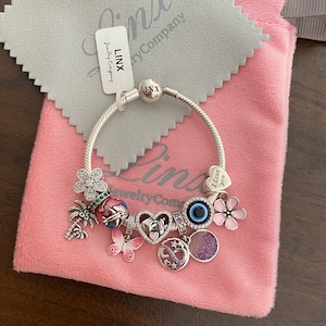 Linx Snake Chain Bracelet with Silver Charms 925 sterling silver
