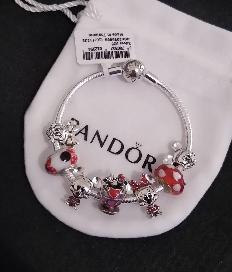 Pandora Bracelet With Mickey Red Themed Charms - Etsy