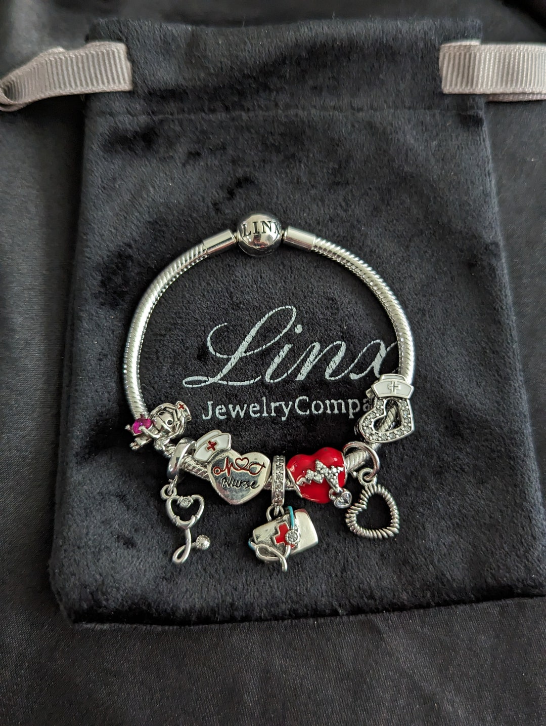 Linx Bracelet With Nurse Themed Charms Etsy