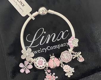 NANNY PINK FLOWER CHARM I LOVE YOU TO THE MOON