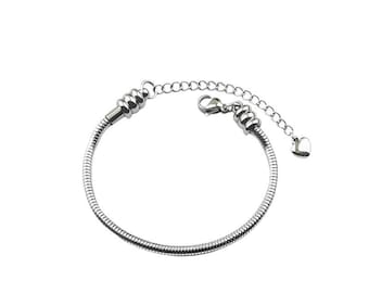 Pulsera ajustable Linx con cadena de serpiente y extensor de corazón.