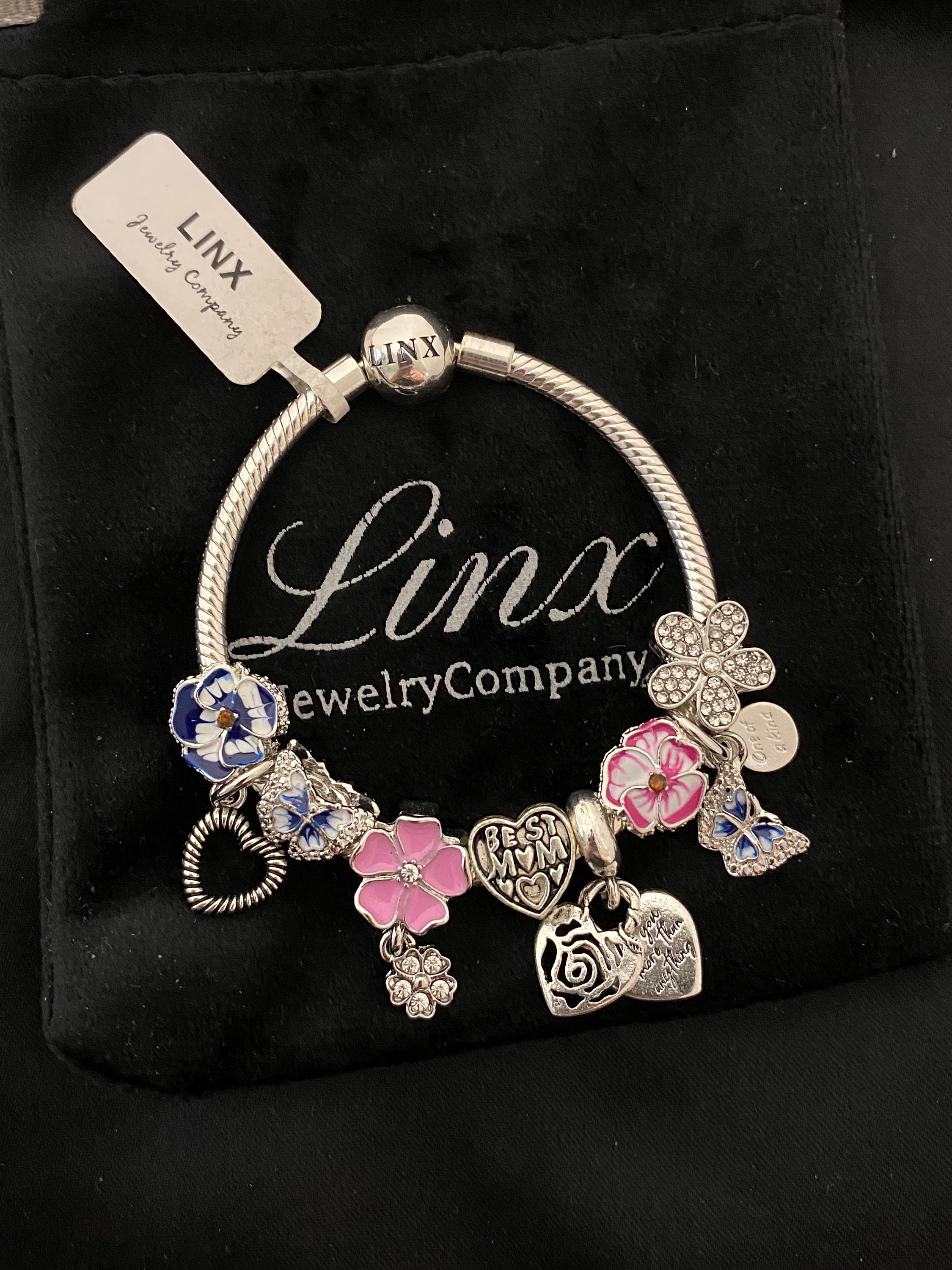 Linx Snake Chain Bracelet With Mom Themed Charms - Etsy