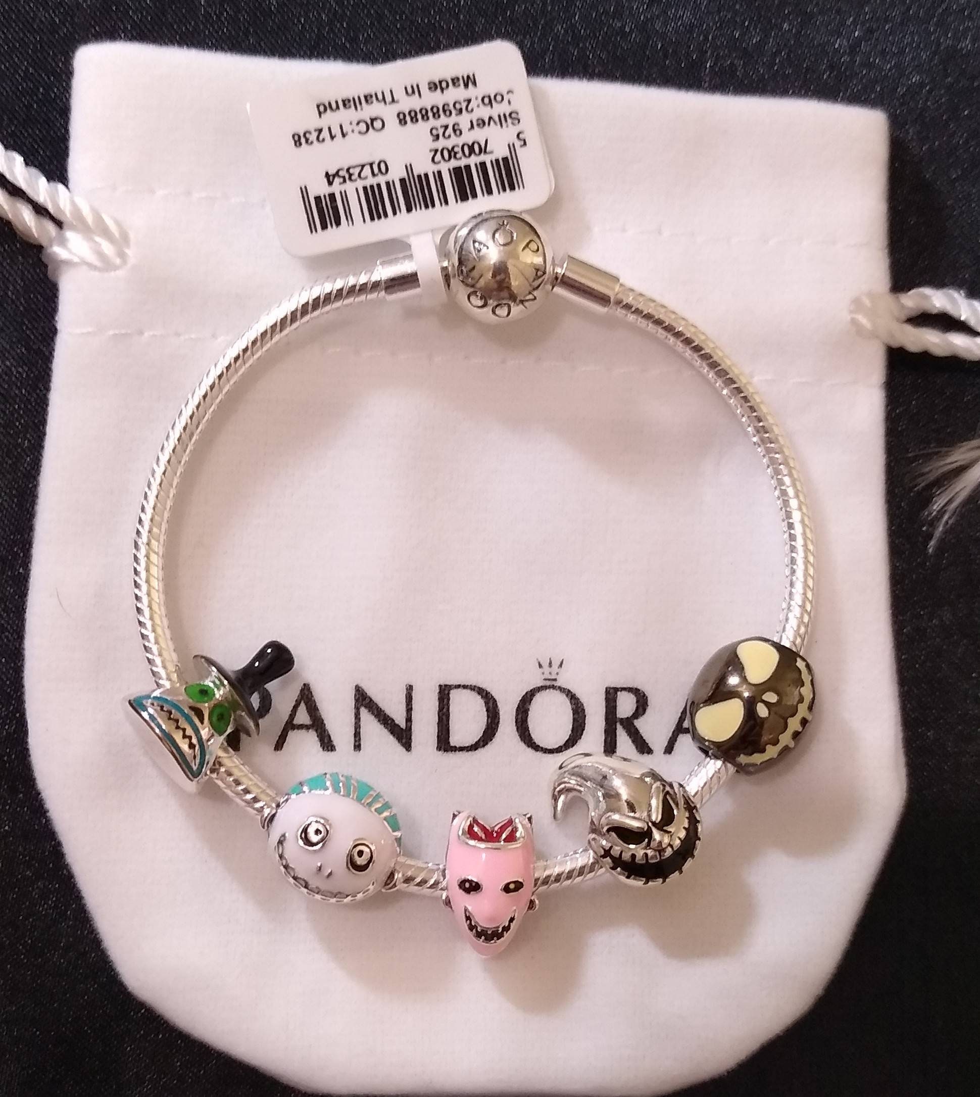 Pandora Bracelet with Nightmare Before Christmas Themed Charms