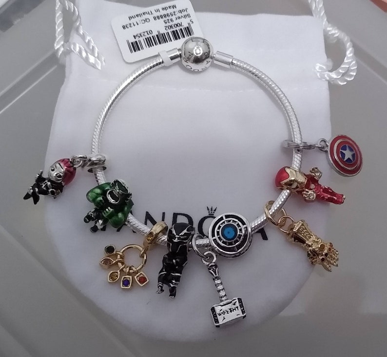Pandora Bracelet With Marvel Comics Avengers Charms Etsy