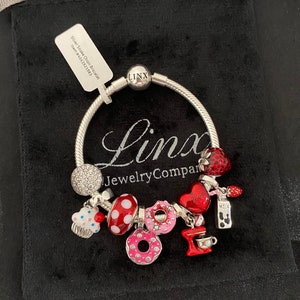 Linx Snake Chain Bracelet with Sweets Themed Charms