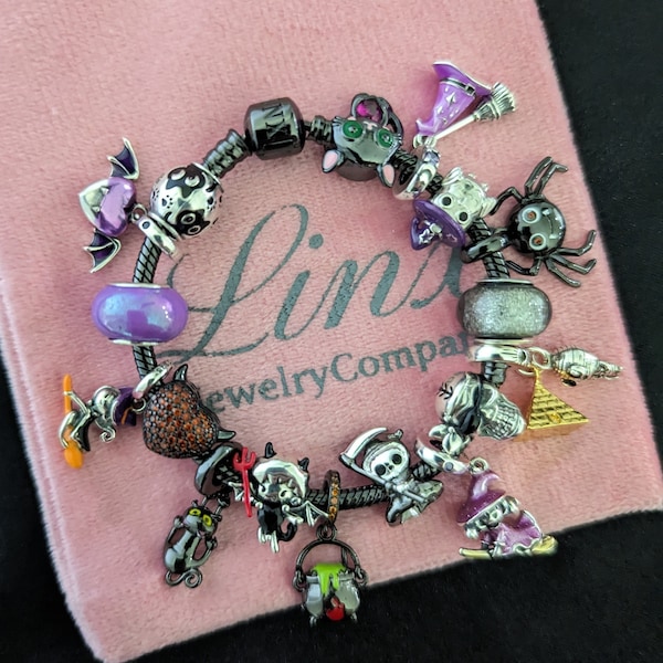 Linx Black Bracelet with Halloween Themed Charms