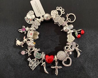 Linx Snake Chain Bracelet with Silver Charms 925 sterling silver