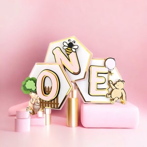 Classic Pooh High Chair Banner - Pooh Birthday Banner - Classic Winnie the Pooh 1st Birthday - Classic Winnie pooh PINK