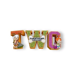 Pebbles & bambam 3D letter, Pebble Bambam Birthday, Stone Family birthday, Flintstones birthday decor, Pebbles and Bam Bam party decorations