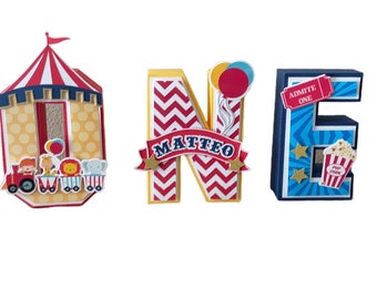 Carnival birthday, carnival circus birthday, Carnival birthday decoration, Carnival theme party, Carnival party decor 3D letter, circus