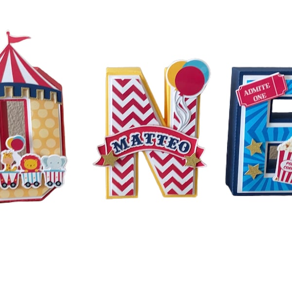 Carnival birthday, carnival circus birthday, Carnival birthday decoration, Carnival theme party, Carnival party decor 3D letter, circus