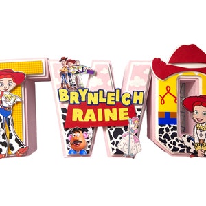 Toy Story 3D Letters, Jessie Theme, Party Decorations