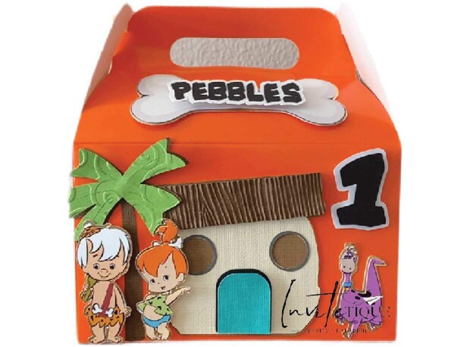 Pebble Birthday Flintstone Party Supplies Flintstone Etsy