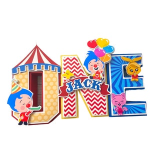 Plim 3D letter - Carnival Circus birthday - Plim birthday decor - Plim birthday decor - Circus First birthday decor