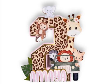 Pink Safari Animals Theme 3D Letters, Zoo Animals Party Theme, Jungle Animals Birthday, Safari Baby Shower, Jungle Safari Wild ONE Birthday