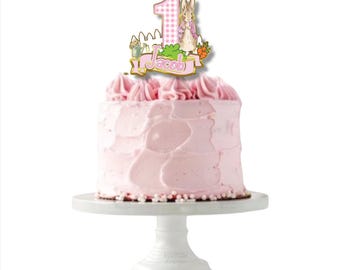 Personalized Peter Rabbit Cake Topper, Bunny Birthday Cake Topper, Peter Rabbit Party Decorations, Easter Baby Shower, 1st Birthday Decor