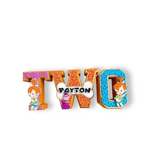 Pebble birthday, Flintstone party supplies, Flintstone birthday, Pebbles 1st birthday, Flinstone party letters, Pebbles birthday decorations