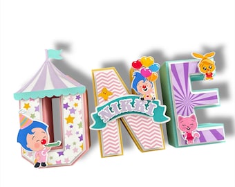 Pastel Plim Plim 3D Letter | Plim Plim 1st Birthday | Personalized Party Decor | Plim Plim Party pink Theme | Circus Birthday Decoration